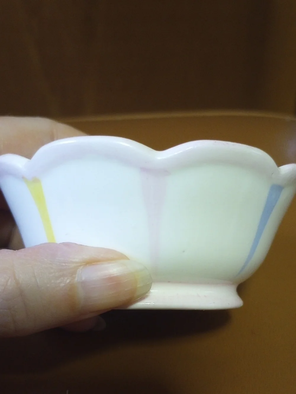 Holthowa Vintage 1958 Striped Taper Candle Holders. White Pink Blue Yellow